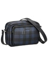 Logo Plaque Paddy Check Pattern Messenger Bag Navy - BURBERRY - BALAAN 2