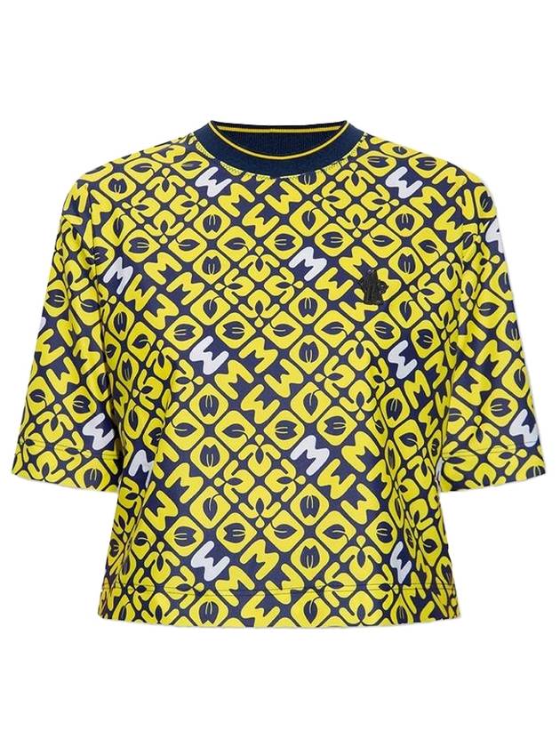 Grenoble Logo Pattern Short Sleeve T-Shirt Yellow - MONCLER - BALAAN 1