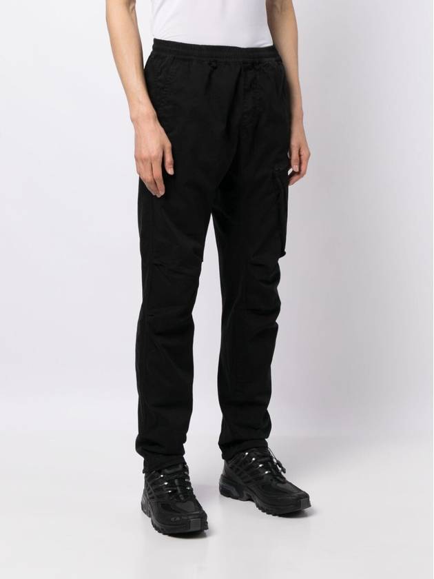 Logo Patch Tapered Straight Pants Black - CP COMPANY - BALAAN 7