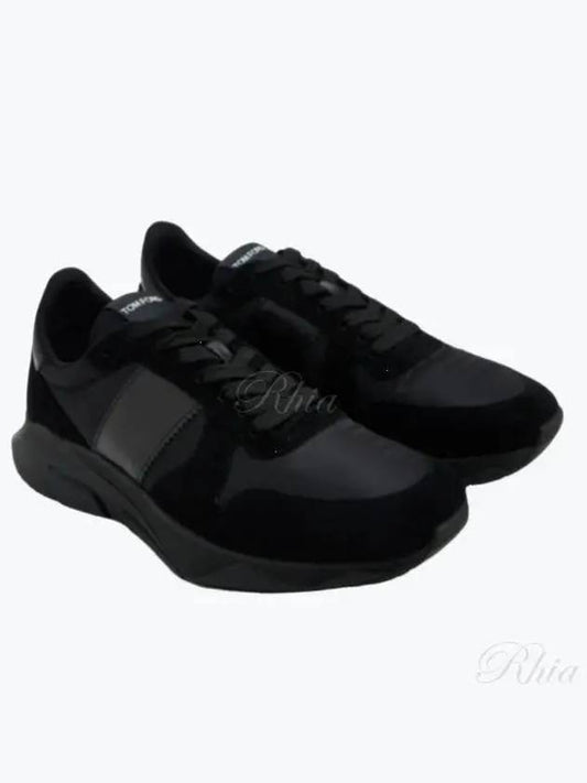 Suede Nylon Low Top Sneakers Black - TOM FORD - BALAAN 2