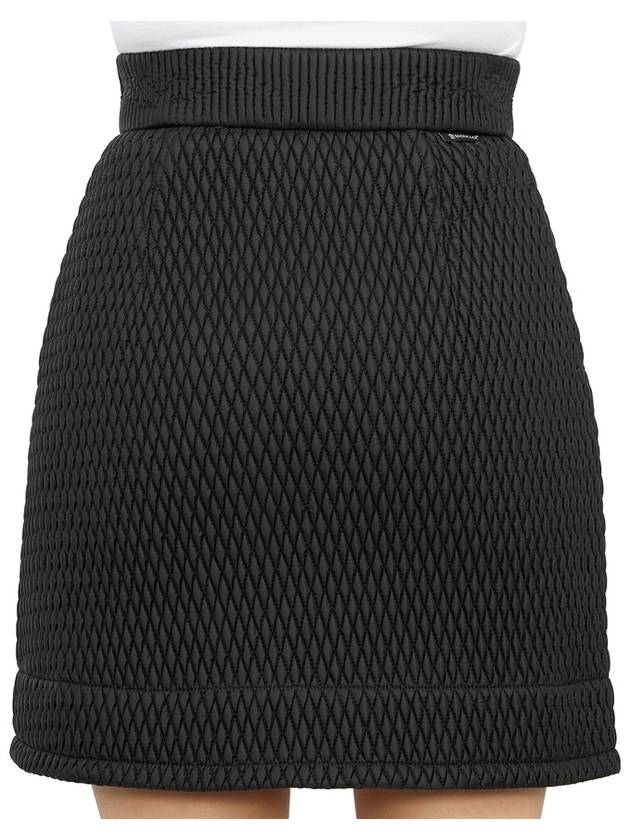 Women's Micro Diamond Quilted Zip-up Mini A-Line Skirt Black - MONCLER - BALAAN.