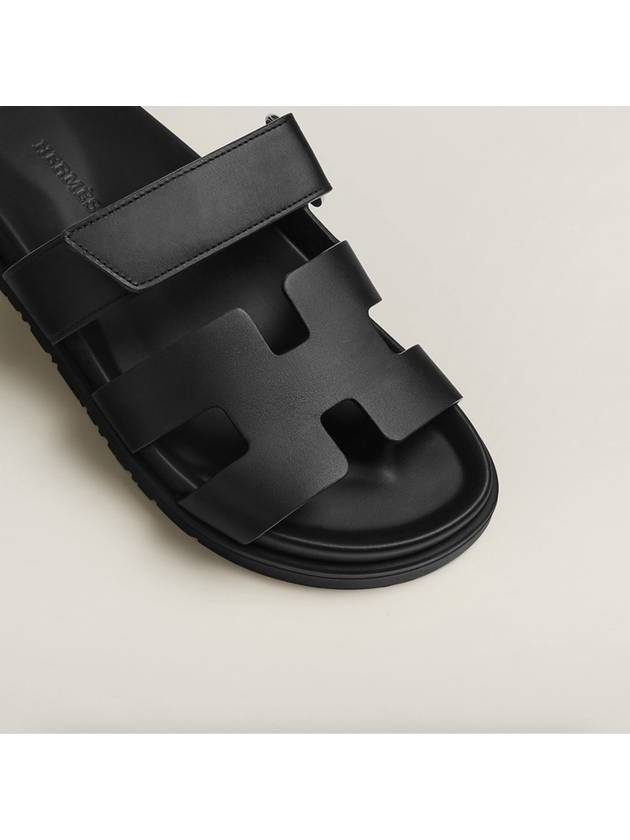 Chypre Calfskin Sandals Black - HERMES - BALAAN 5