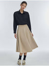 Flare Span Long Skirt Beige - MANAVIS7 - BALAAN 3