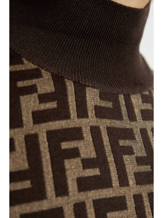 FF Cotton Turtleneck Brown - FENDI - BALAAN 5