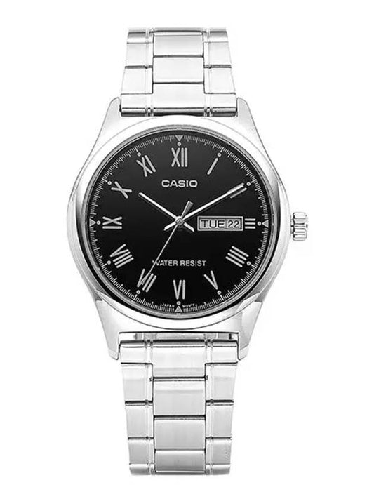 Men's Silver Metal Band Watch Black - CASIO - BALAAN 2