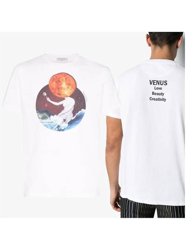 Venus Print Short Sleeve T-Shirt White - VALENTINO - BALAAN 3