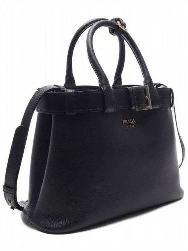 Buckle Medium Tote Bag Black - PRADA - BALAAN 6