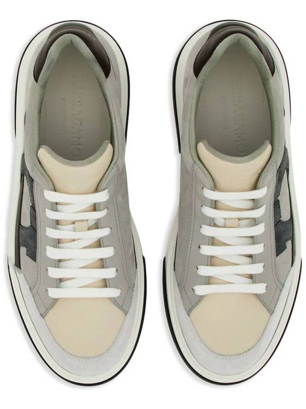 Gancini Outline Low-Top Sneakers Grey - SALVATORE FERRAGAMO - BALAAN 5