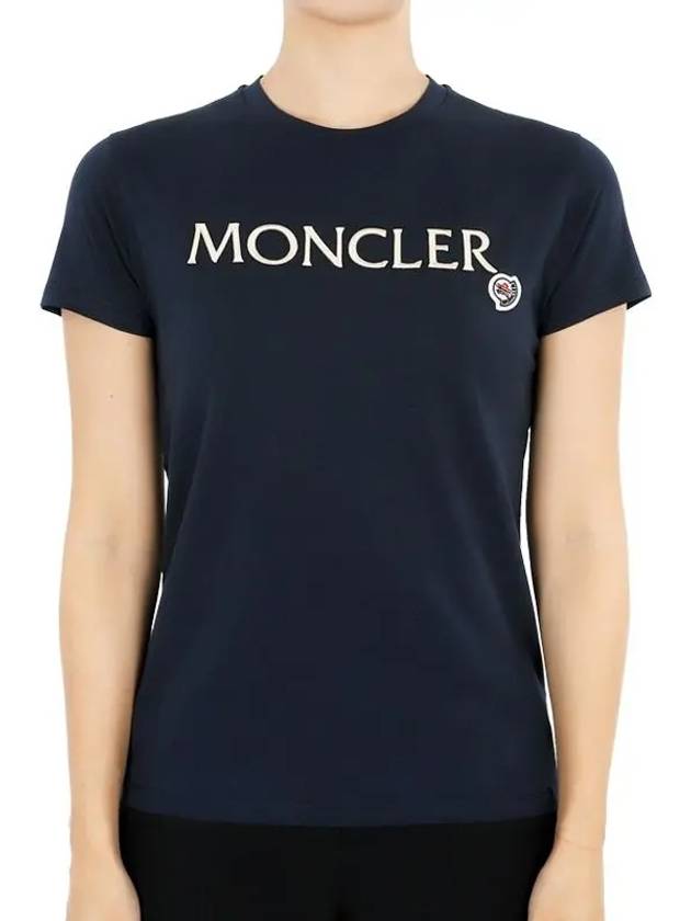 Kids Infant Embroidered Logo Short Sleeve Navy 8C00006 83907 778 12 14A Adults can wear - MONCLER - BALAAN 1