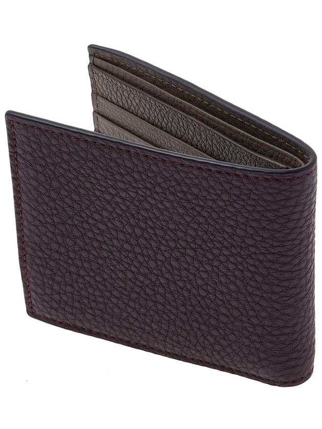 Baguette Leather Half Wallet Burgundy - FENDI - BALAAN 4