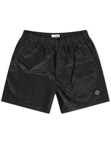 Men's Logo Patch Nylon Metal Swim Shorts Black - STONE ISLAND - BALAAN 1