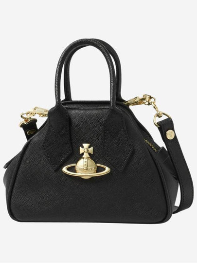 ORB Plaque Mini Yasmine Tote Bag Black - VIVIENNE WESTWOOD - BALAAN 2