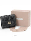 Matelasse Logo Nappa Leather Half Wallet Black - MIU MIU - BALAAN 5