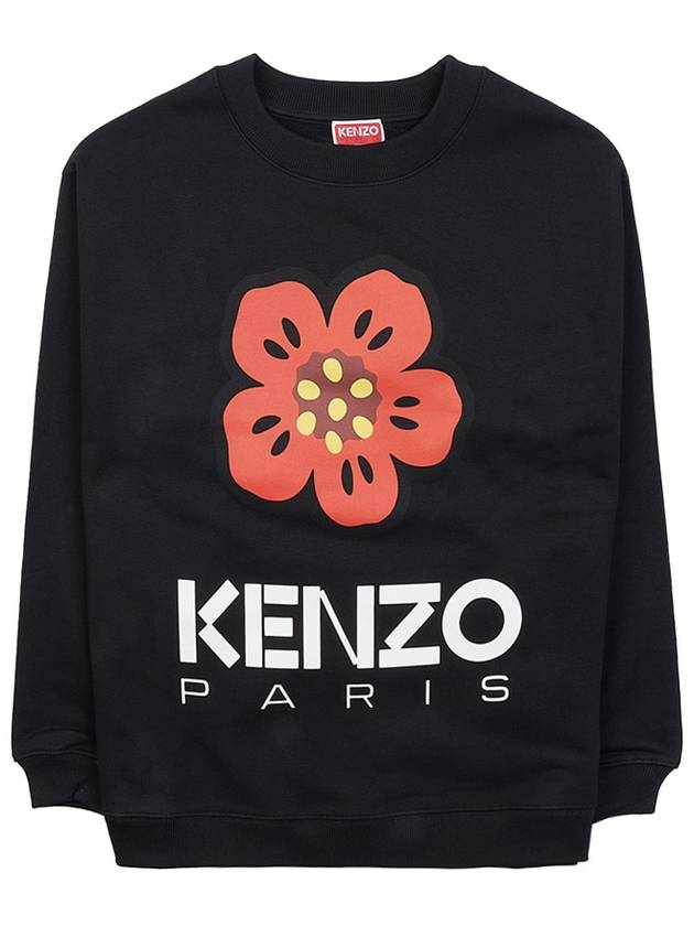 Boke Flower Logo Cotton Sweatshirt Black - KENZO - BALAAN 11