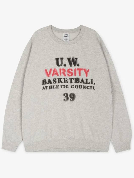 Wild Donkey Men s Graphic Printing Heather Gray Sweatshirt FG VARSITY OVERDYED - WILD DONKEY - BALAAN 2