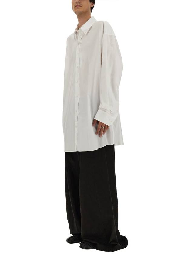 Oversized Fit Oxford Long Sleeve Shirt White - MAISON MARGIELA - BALAAN 3