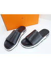 42 size REFLEX H logo punching slippers slide black 181354ZH - HERMES - BALAAN 1