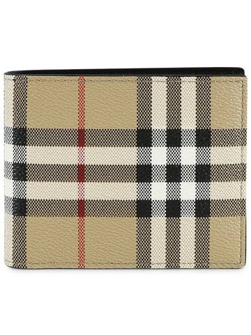 Men's Vintage Check Pattern Half Wallet Brown - BURBERRY - BALAAN 1