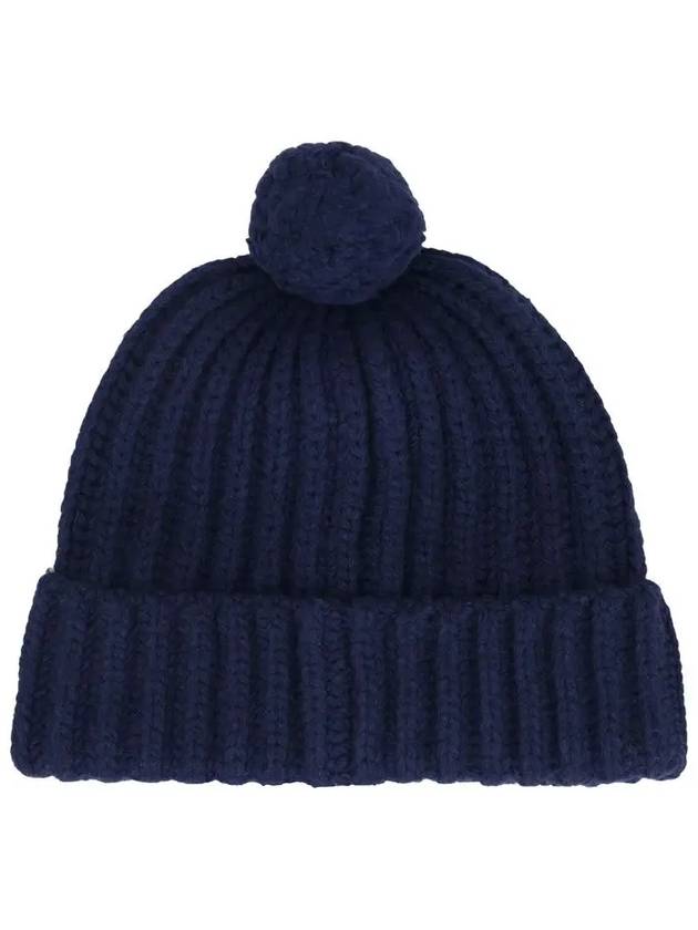 Bear Motif Cable Wool Beanie Navy - POLO RALPH LAUREN - BALAAN 4