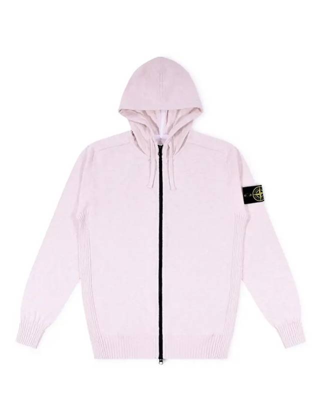 Wappen Patch Cotton Knit Zip Up Hoodie Pink - STONE ISLAND - BALAAN 1