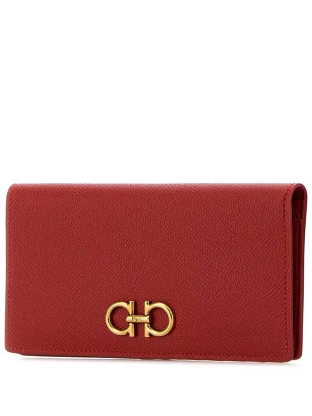 Gancini Continental Long Wallet Red - SALVATORE FERRAGAMO - BALAAN 3