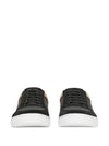 House Check Leather Suede Low Top Sneakers Black - BURBERRY - BALAAN 6