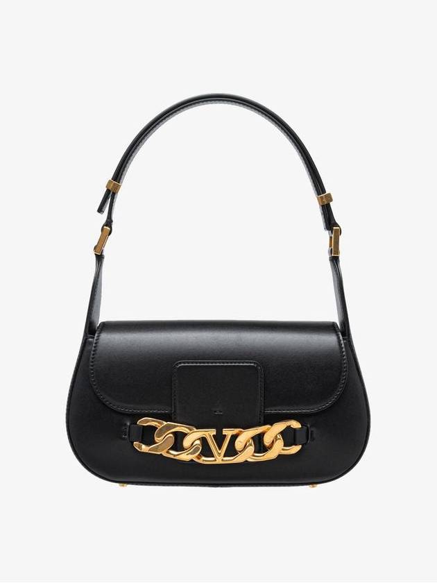 V Logo Chain Shoulder Bag Black - VALENTINO - BALAAN 2