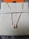 Mini Pop H Pendant Rose Gold & Blanc - HERMES - BALAAN 9