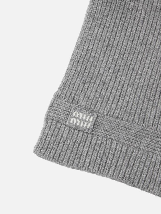 logo muffler scarf gray - MIU MIU - BALAAN 4