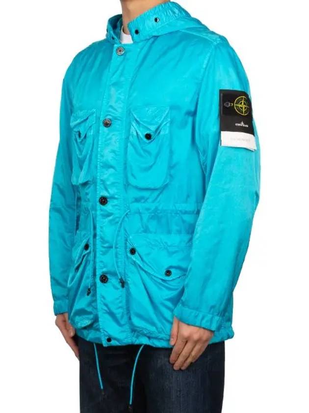 Wappen Patch Nylon Raso TC Hooded Jacket Blue - STONE ISLAND - BALAAN 4