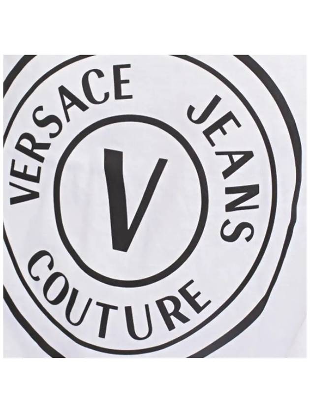 Jin Logo Emblem White Short Sleeve TShirt 72GAHT20 003 E553 - VERSACE - BALAAN 2