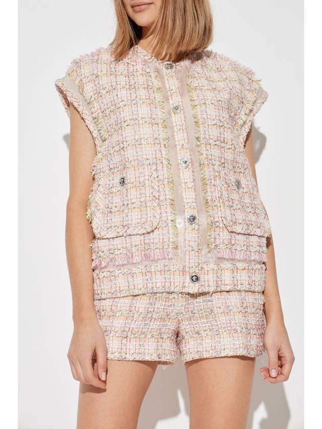 Versace Tweed Vest, Women's, Pink - VERSACE - BALAAN 3