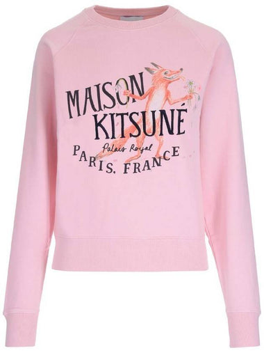 Women's Oly Palais Royal Cotton Sweatshirt Soft Pink - MAISON KITSUNE - BALAAN 1