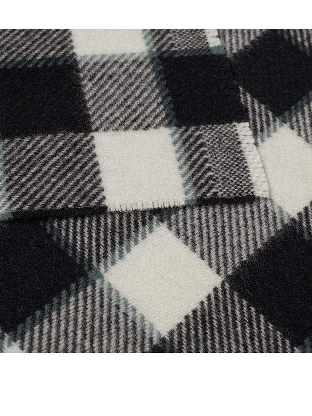 Studios Logo Wool Check Muffler Black White - ACNE STUDIOS - BALAAN.