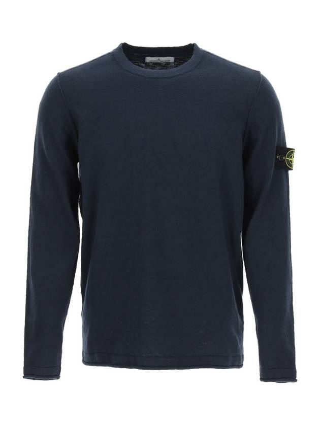 Wappen Patch Knit Top Navy - STONE ISLAND - BALAAN 1