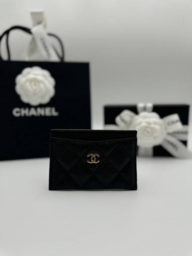 Classic gold card wallet caviar black AP0213 - CHANEL - BALAAN 1