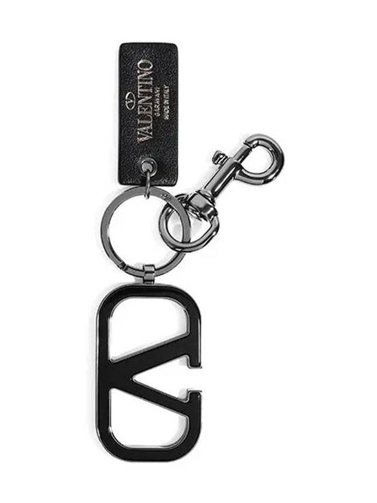 V Logo Signature Key Ring Black - VALENTINO - BALAAN 2