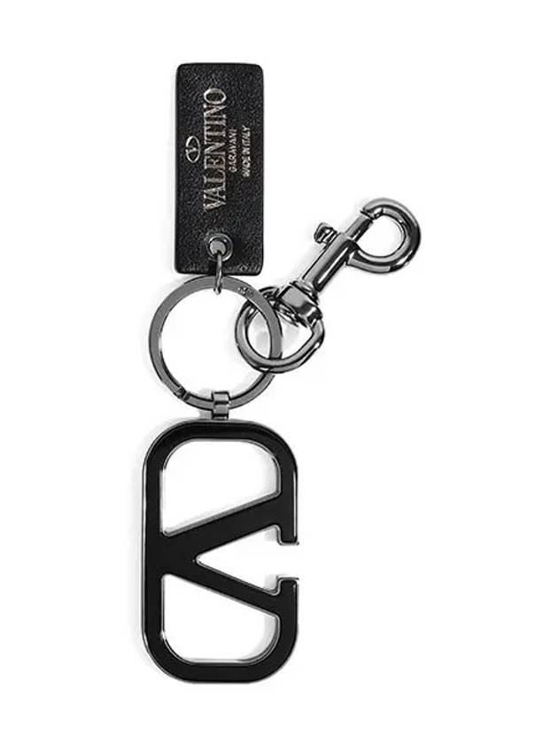 V Logo Signature Key Ring Black - VALENTINO - BALAAN 3