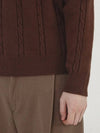 Modal Cable Collar Knit Brown - CHANCE'S NOI - BALAAN 4