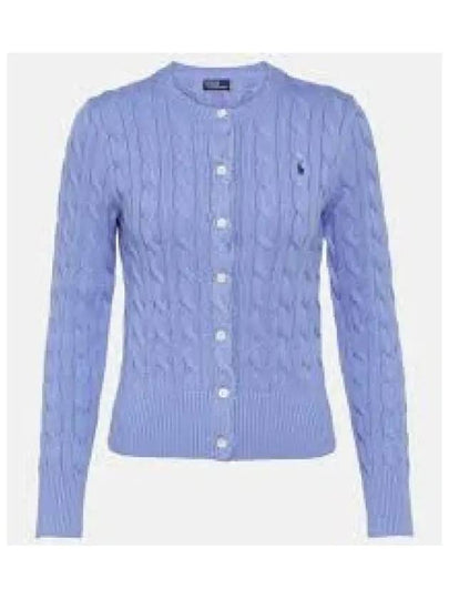 W cable knit cotton crew neck cardigan blue 1236382 - POLO RALPH LAUREN - BALAAN 1