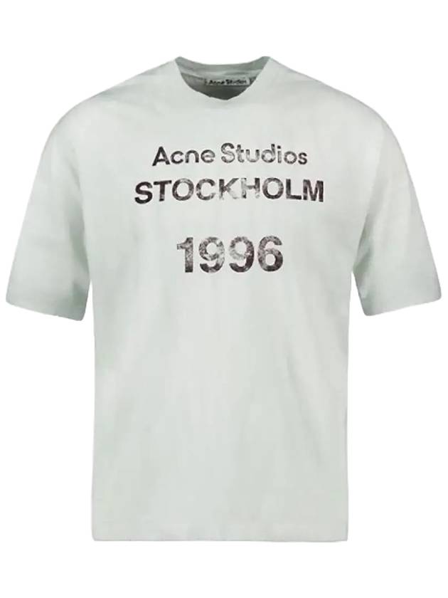 Stockholm Logo Stamp Short Sleeve T-Shirt Pale Green - ACNE STUDIOS - BALAAN 1