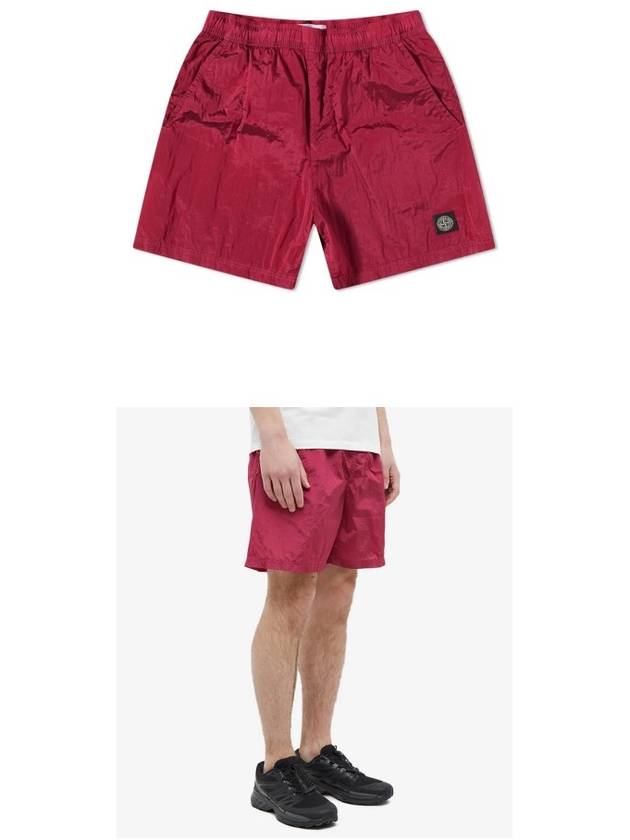 Men's Logo Patch Nylon Metal Swim Shorts Red - STONE ISLAND - BALAAN 5