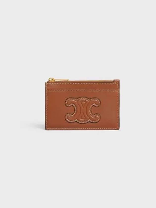 Zipper Smooth Lambskin Card Wallet Tan - CELINE - BALAAN 2