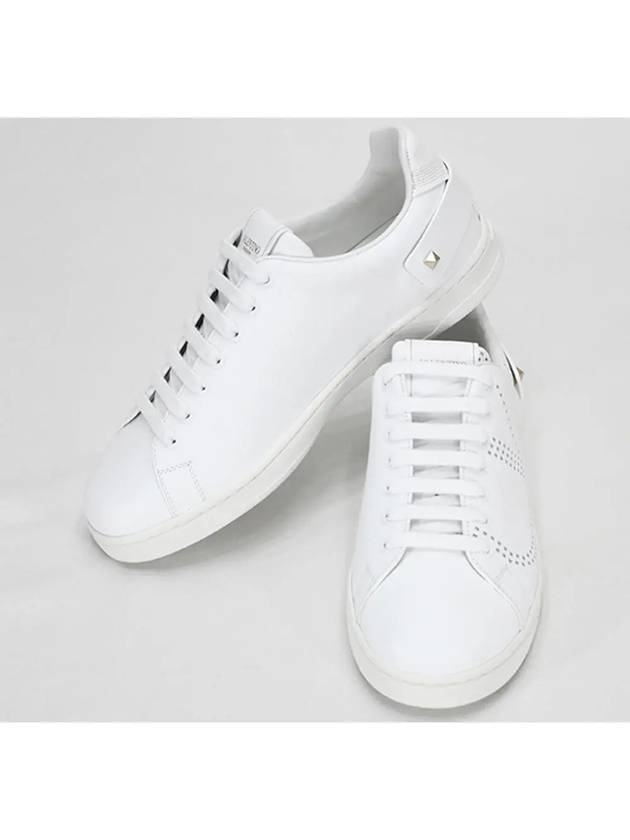 Men's Leather V Logo Backnet Low Top Sneakers White - VALENTINO - BALAAN 5