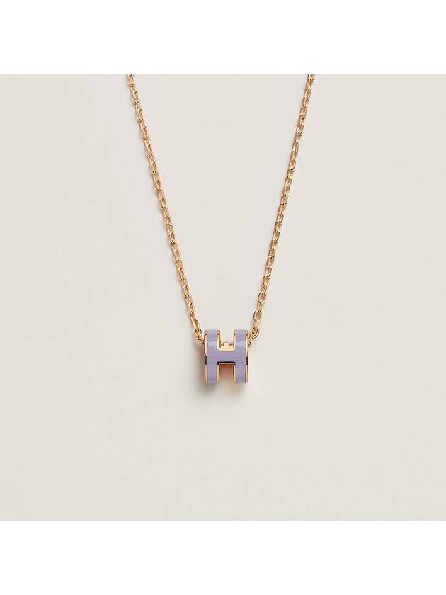 Mini Pop H Pendant Necklace Gold Lilas - HERMES - BALAAN 2