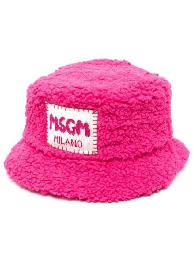 Kids Sketch Logo Patch Eco Fur Cloche Hot Pink - MSGM - BALAAN 1