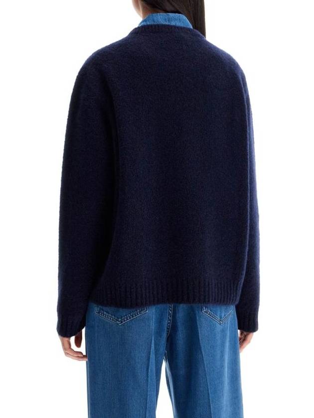 Boucle Cashmere Knit Top Navy - MIU MIU - BALAAN 4