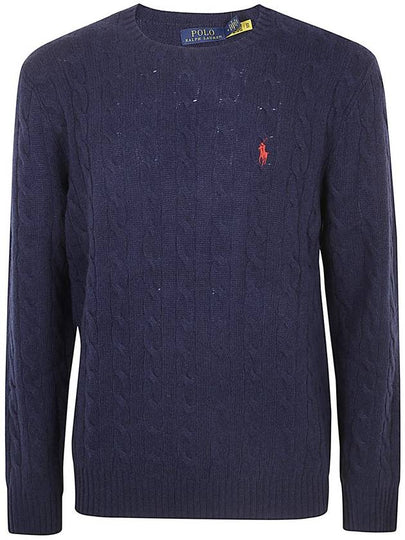 Embroid Logo Cable Knit Top Navy - POLO RALPH LAUREN - BALAAN 2