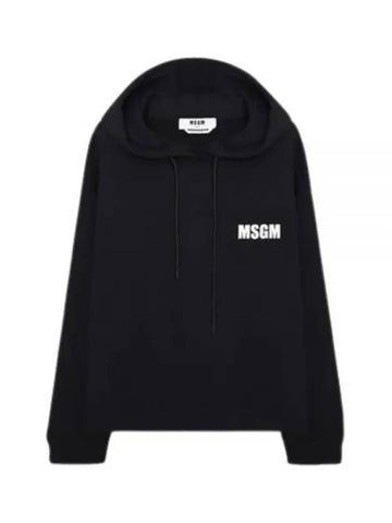 Logo Print Hoodie Black - MSGM - BALAAN 1