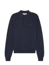 Fox Motif Knitted Polo Shirt Ink Blue - MAISON KITSUNE - BALAAN 2